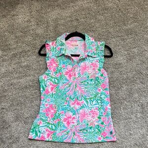 Lilly Pulitzer Pink and Green Floral Top
